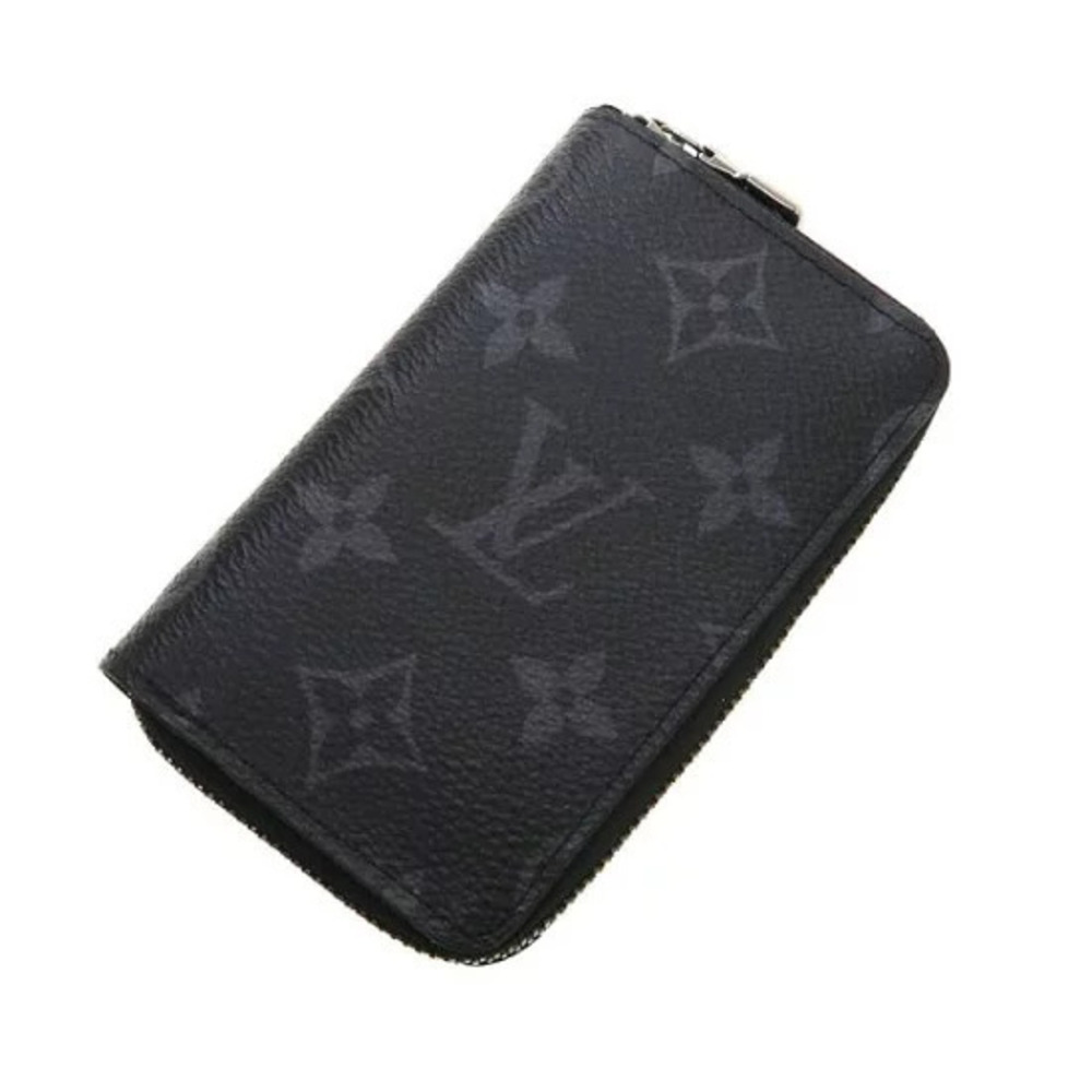 Louis Vuitton Zippy Wallet Coin Purse Vertical Leather Eclipse Black
